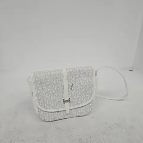 GOYARD WHITE CROSSBODY BAG WITH ALL-OVER LOGO PRINT