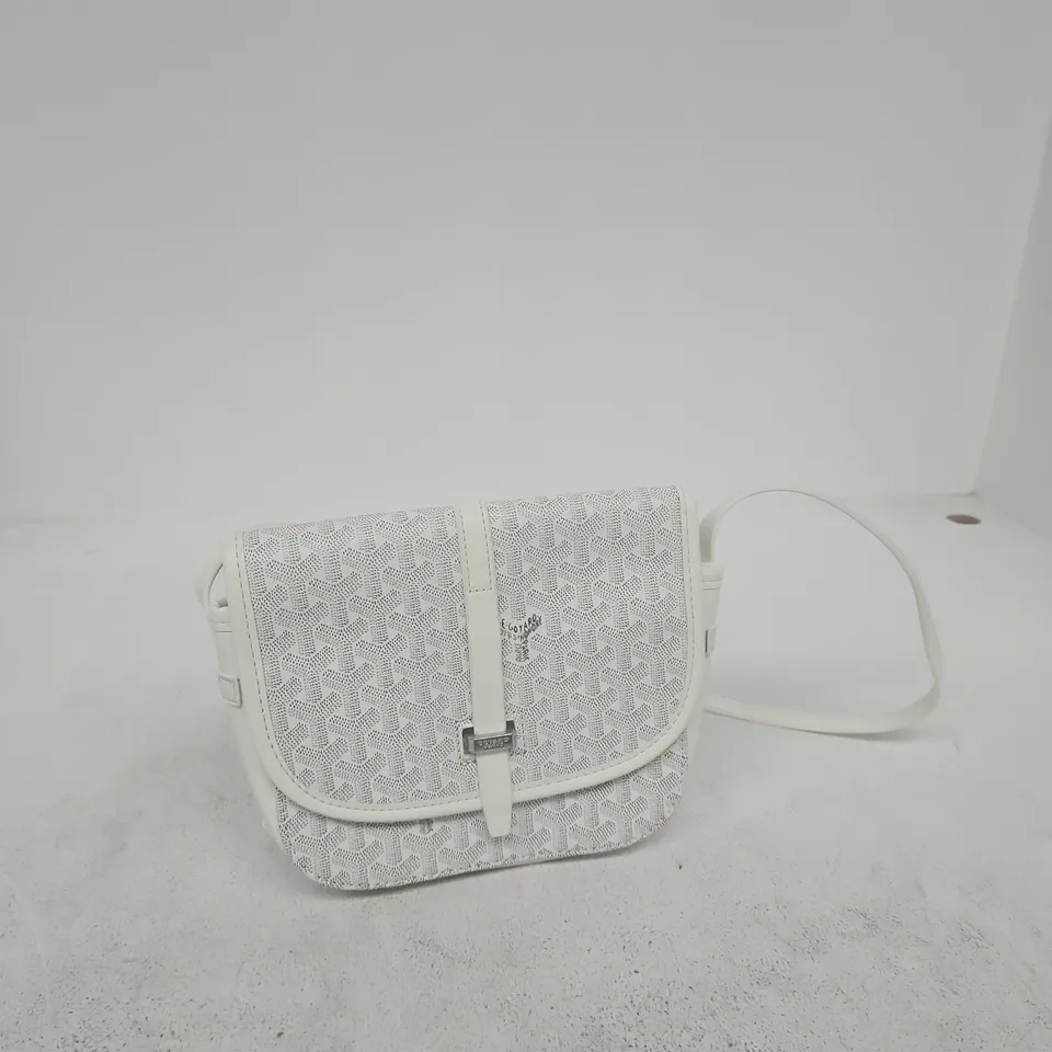 GOYARD WHITE CROSSBODY BAG WITH ALL-OVER LOGO PRINT