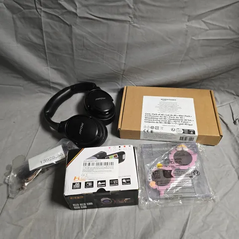 APPROXIMATELY 10 ASSORTED HOUSEHOLD & ELECTRICAL PRODUCTS TO INCLUDE BATTERIES, HEADPHONES, GLASSES ETC