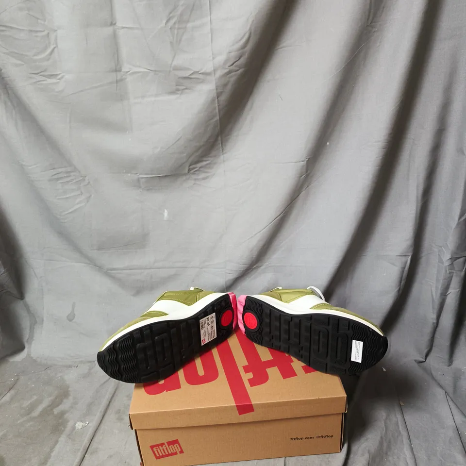 FITFLOP F-MODE FLOW FLATFORM SNEAKERS – CAMO-GREEN MIX, UK 6 (US 8, EU 39)