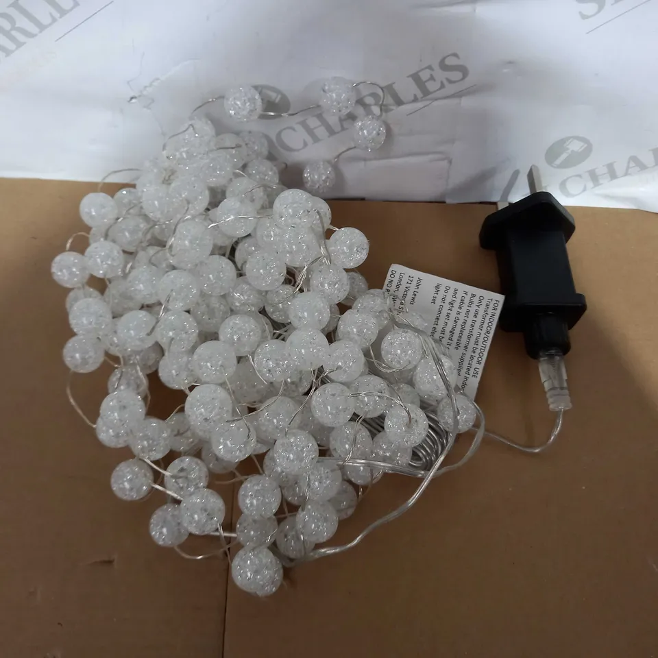JOHN LEWIS FROSTED SNOWBALL LIGHTS, 160 PURE WHITE LEDS