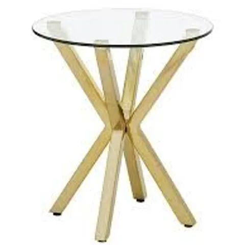 CHOPSTICK BRASS LAMP TABLE - COLLECTION ONLY - GLASS