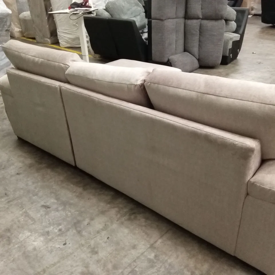 ELIZA RIGHT HAND 3 SEATER FABRIC CHAISE SOFA - BEIGE RRP £1149