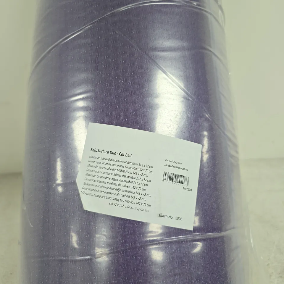 SNUZSURFACE DUO COT BED MATTRESS 70 X 140CM
