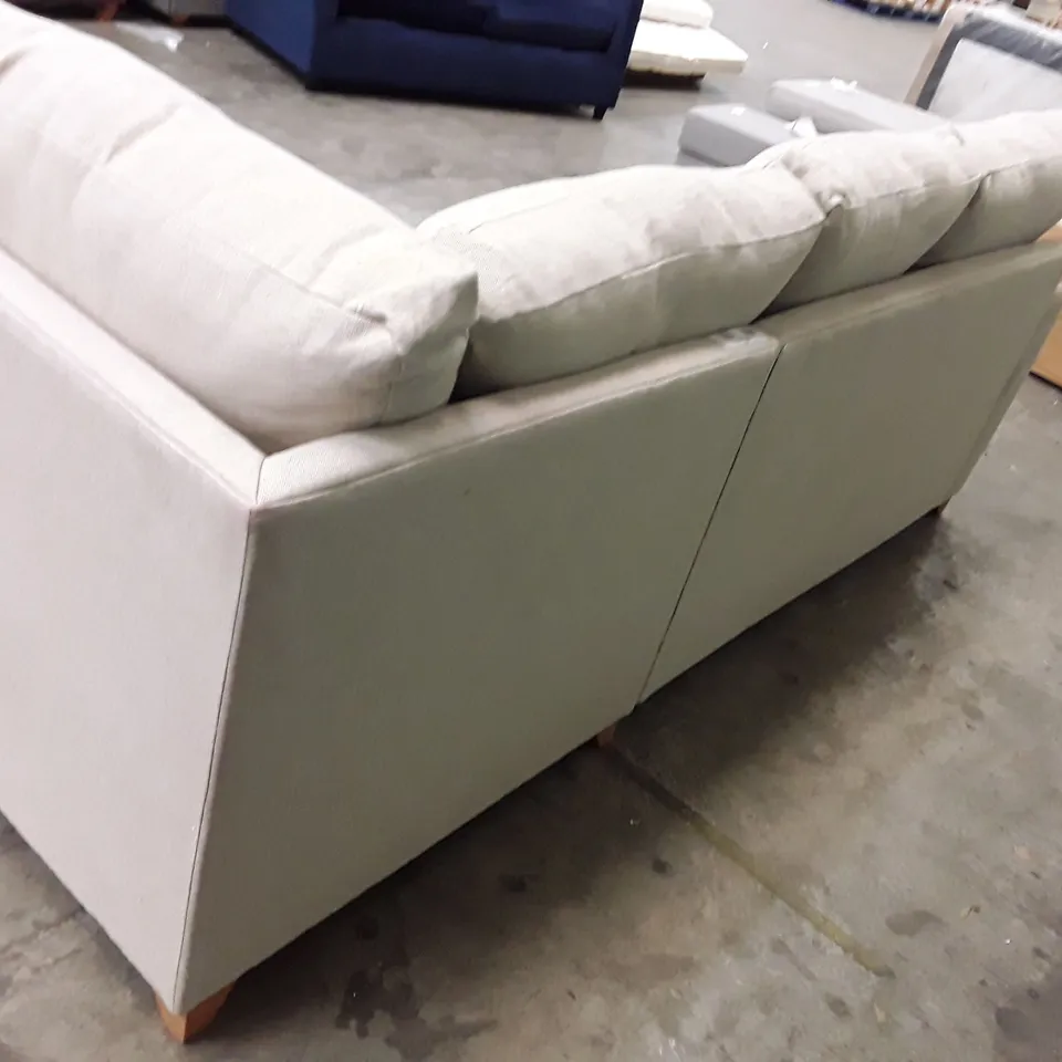 QUALITY DESIGNER THE ALDERTON CHAISE 4 SEATER SOFA - HEMP FABRIC 