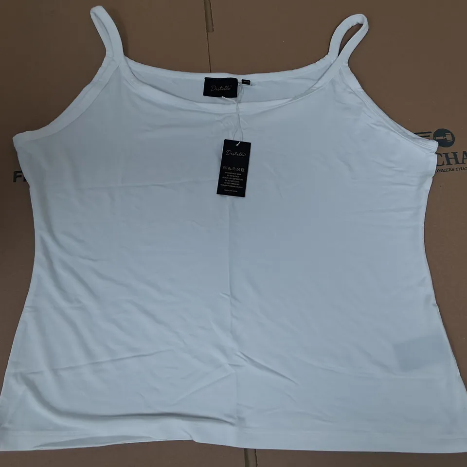 LOT OF 11 BRAND NEW DESTELLO TANK TOPS IN WHITE - UK 18