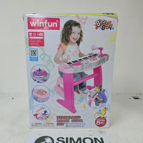 WINFUN DISCO BEAT BOP KEYBOARD ROCK STAR SET - PINK
