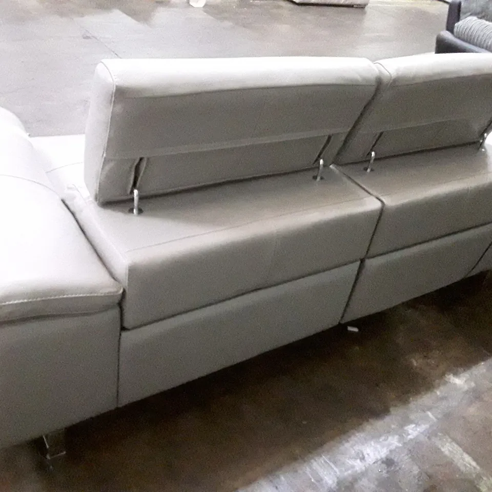 QUALITY ITALIAN DESIGNER LUCIO 3 SEATER 2 ELECTRIC MECHANISM SOFA - GREY LEATHER   