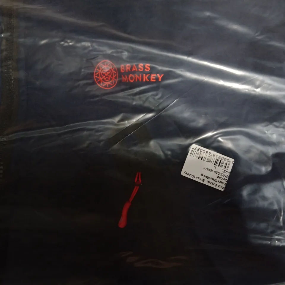 BRAND NEW BAGGED BRASS MONKEY UNISEX DIP COAT- NAVY // SIZE: L