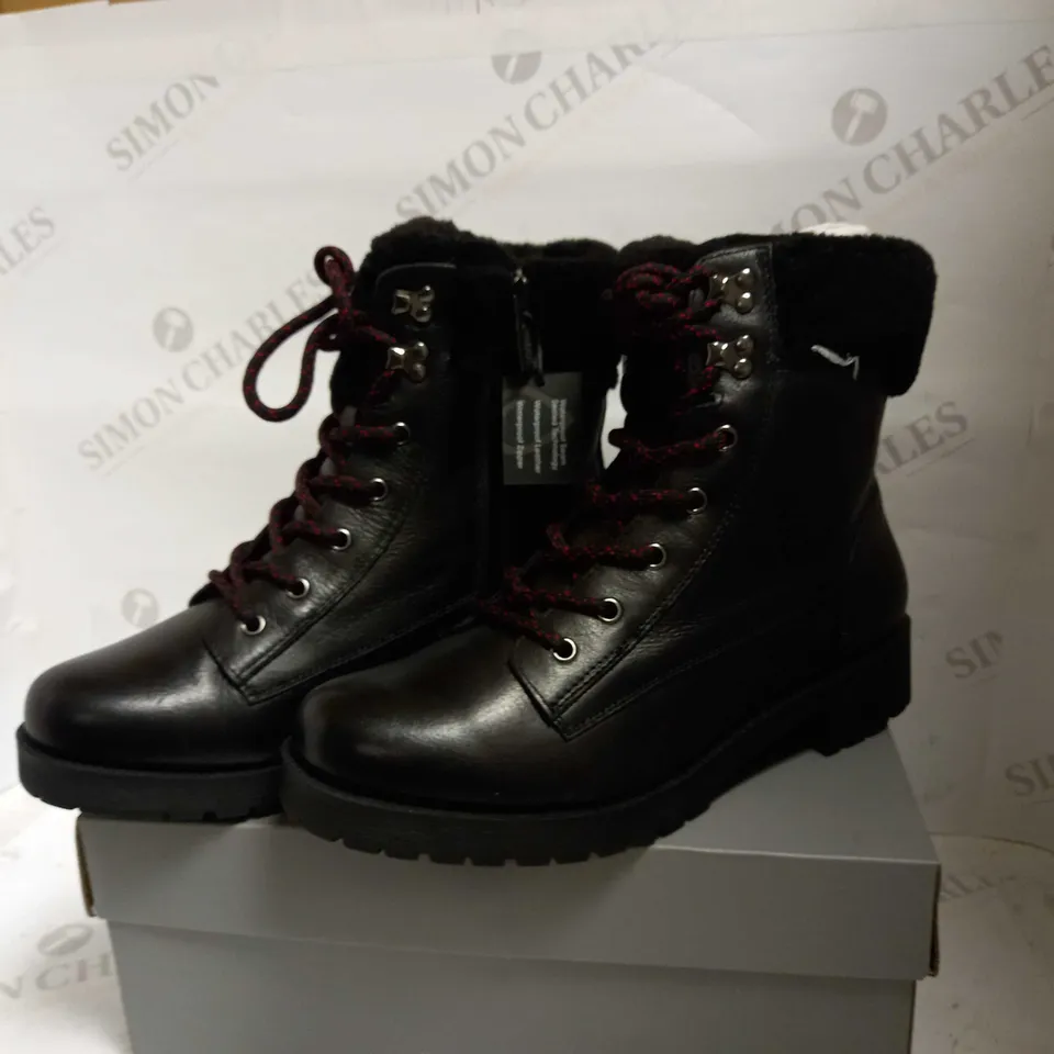 VIONIC ZOEY LEATHER ANKLE BOOT BLACK UK 6