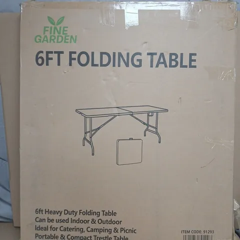 FINE GARDEN 6FT FOLDING TABLE – WHITE, INDOOR/OUTDOOR (GARDEN FURNITURE)