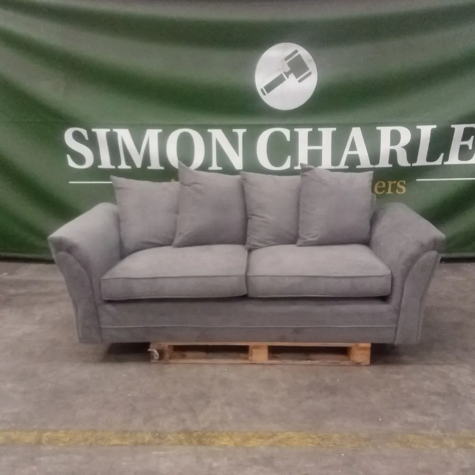 DURY FABRIC 3 SEATER SCATTER BACK SOFA - DARK GREY RRP £499
