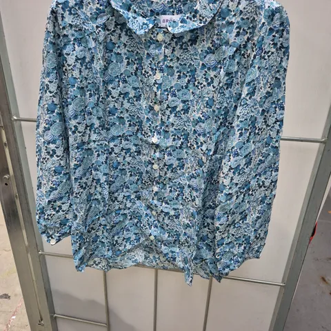BRORA FLORAL BLOUSE β SKY BLOOM, UK 14