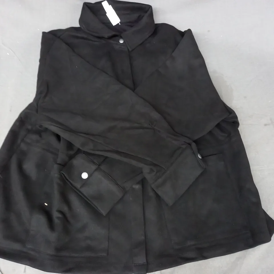 WYNNE COLLECTION FAUX SUEDE JACKET IN BLACK SIZE 2XL