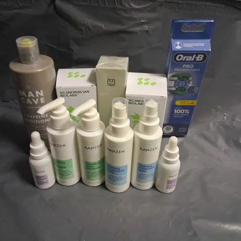 APPROXIMATELY 20 ASSORTED HEALTH AND BEAUTY PRODUCTS TO INCLUDE; MAN CAVE, ORAL B, KANZEN AND L'OREAL
