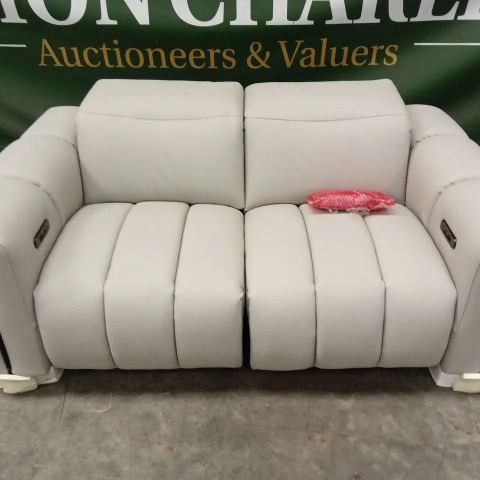 QUALITY DESIGNER ITALIAN MADE GIORGIO 2 SEATER ELECTRIC RECLINER LEATHER LOVESEAT SOFA