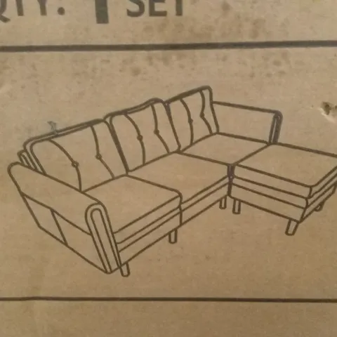 BOXED YAHEETECH SECTIONAL CORNER SOFA - LIGHT GREY (3 BOXES)