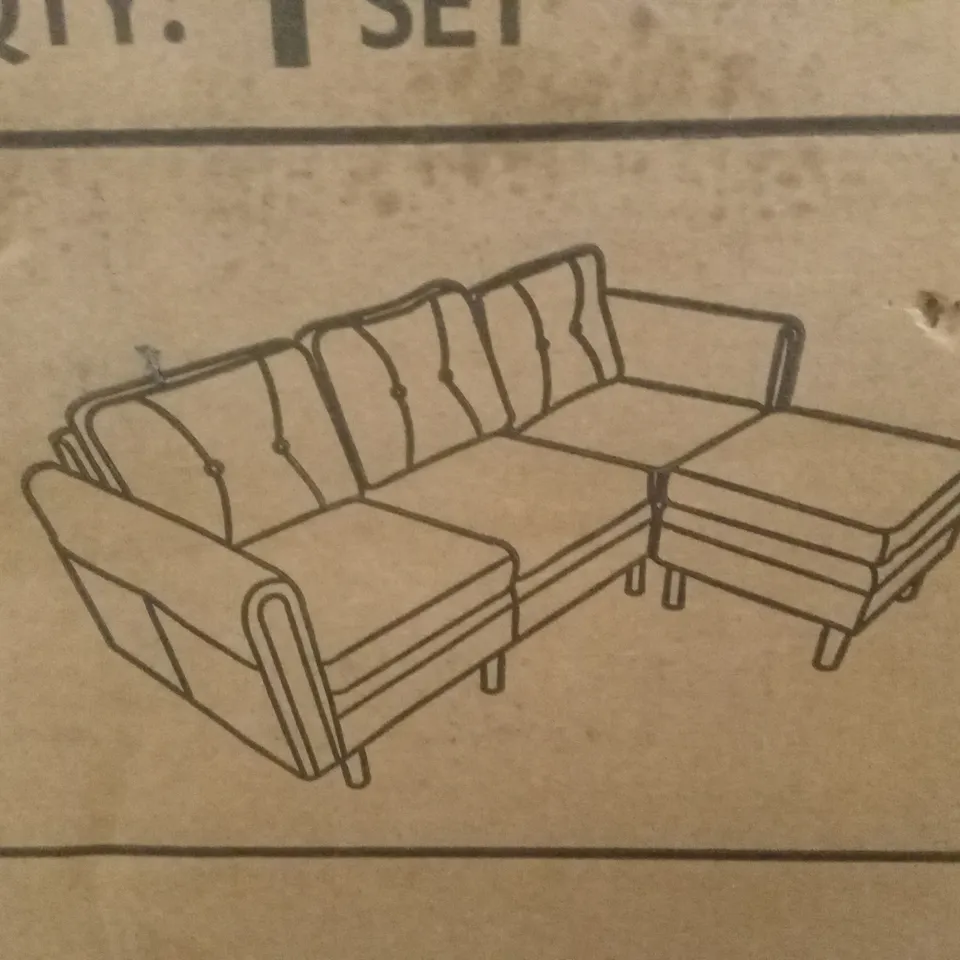 BOXED YAHEETECH SECTIONAL CORNER SOFA - LIGHT GREY (3 BOXES)