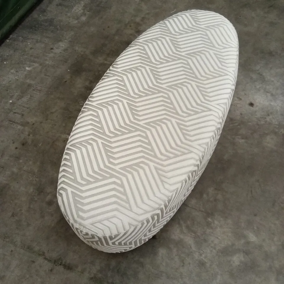 QUALITY DESIGNER FABRIC UPHOLSTERED FOOTSTOOL
