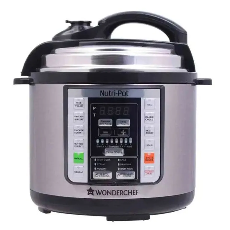 BOXED WONDERCHEF NUTRI-POT 3L AUTOMATIC PROGRAMMABLE ELECTRIC COOKER, 7 IN 1 - SILVER (1 BOX)