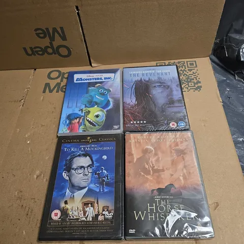 TOTE OF APPROXIMATELY 14 ASSORTED DVDS TO INCLUDE THE REVENANT, MONSTERS INC, TO KILL A MOCKINGBIRD ETC