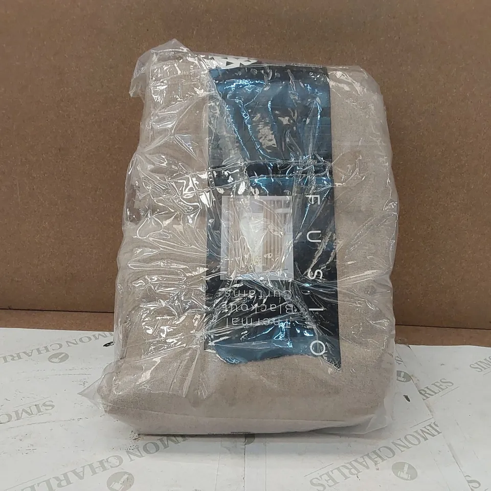 BAGGED POLYESTER BLACKOUT CURTAIN PAIR - 228 x 228cm