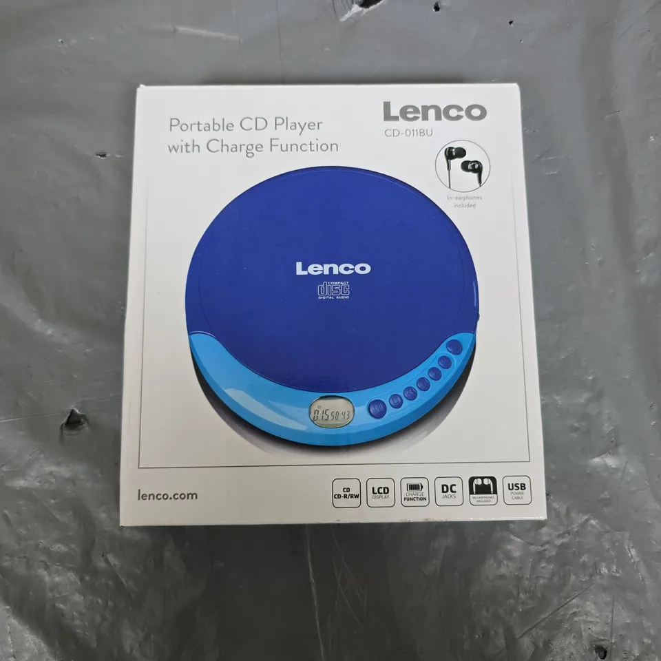 LENCO CD-011BU PORTABLE CD PLAYER WITH CHARGE FUNCTION – BOXED