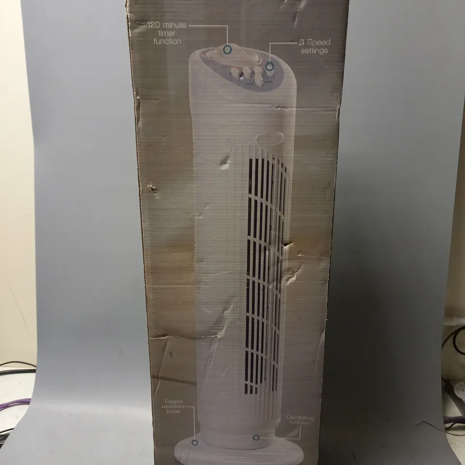 BOXED DAEWOO 30 INCH TOWER FAN, FREE STANDING, 3 SPEEDS