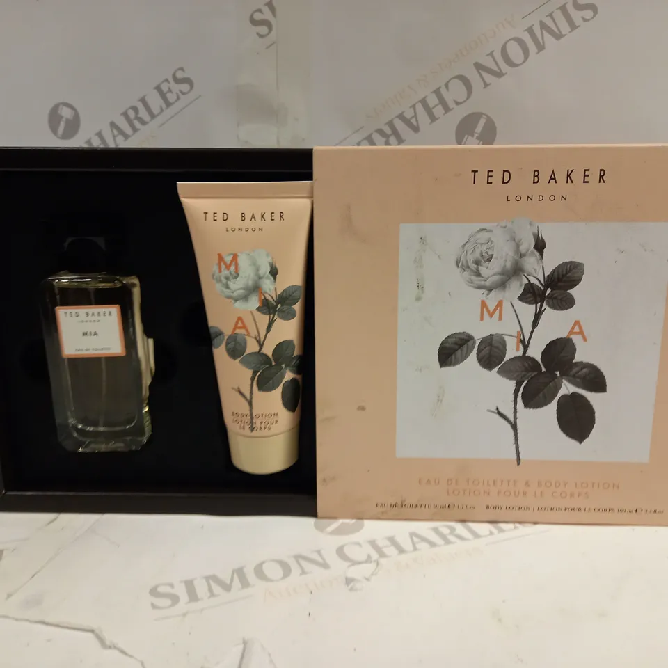 BOXED TED BAKER MIA GIFT SET - 50ML EAU DE TOILETTE & BODY LOTION 100ML RRP £25