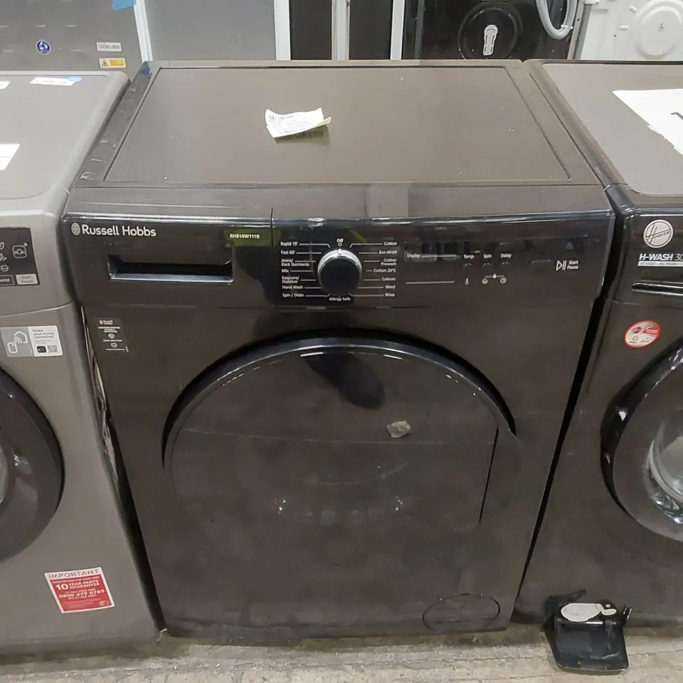 RUSSELL HOBBS 8KG FREESTANDING WASHING MACHINE IN BLACK, MODEL: RH814W111B