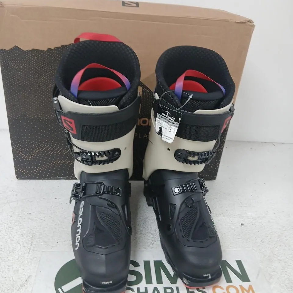 SALOMON MTN LAB SKI BOOTS – BLACK/BEIGE, UK SIZE 7.5 (EU 41 / MONDO 26/26.5)