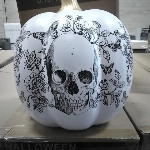 PALLET CONTAINING APPROXIMATELY 36 BRAND NEW LARGE PAINTED CERAMIC PUMPKINS