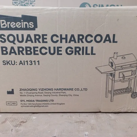 BREEINS SQUARE CHARCOAL BARBECUE GRILL – BLACK, AI1311
