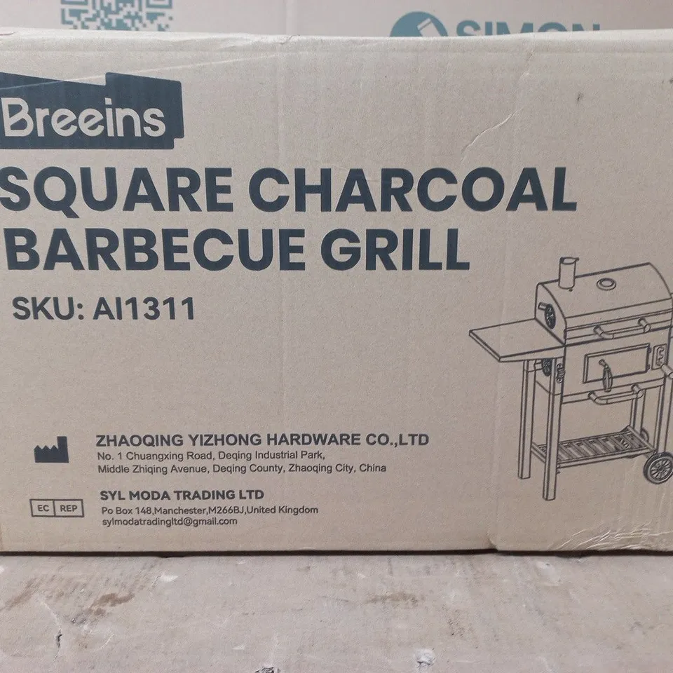 BREEINS SQUARE CHARCOAL BARBECUE GRILL – BLACK, AI1311