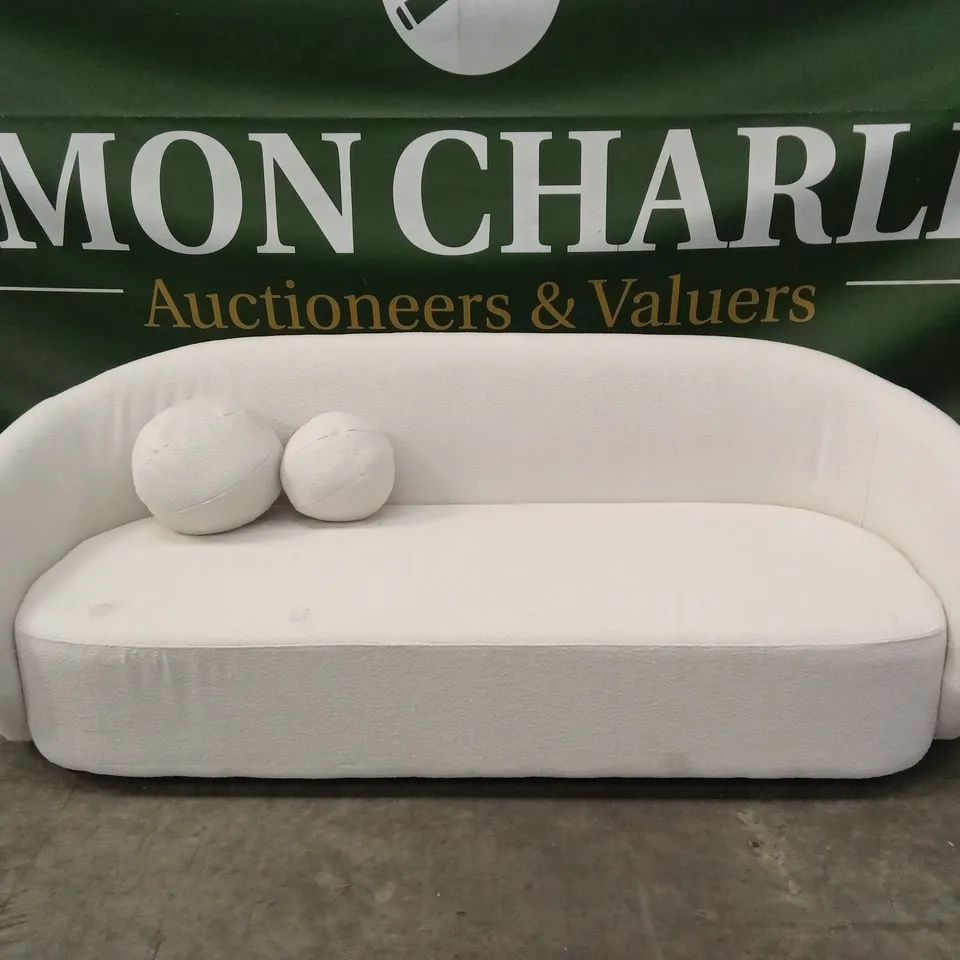 ROUNDI 3 SEATER BOUCLE SOFA - CREAM WHITE RRP £959