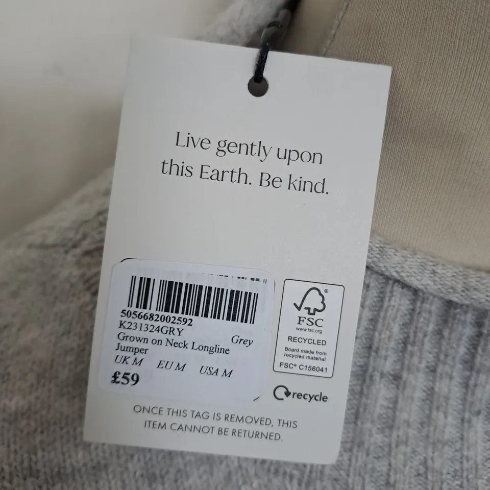 NOBODYS CHILD GROWN ON NECK LONGLINE JUMPER - UK M