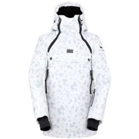 BRAND NEW DARE2B SLIDE OUT OVERHEAD JACKET WHITE/WHITE DASH PRINT - SIZE 14