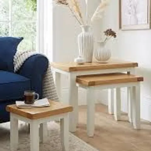 HAMILTON READY ASSEMBLED NEST OF 3 TABLES - CONTAINS SOLID WOOD - COLLECTION ONLY