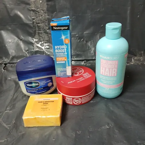 APPROXIMATEY 20 ASSORTED HEALTH AND BEAUTY PRODUCTS TO INCLUDE HAIR BURST SHAMPOO, RED ONE HAIR WAX AND VASELINE PETROLEUM JELLY