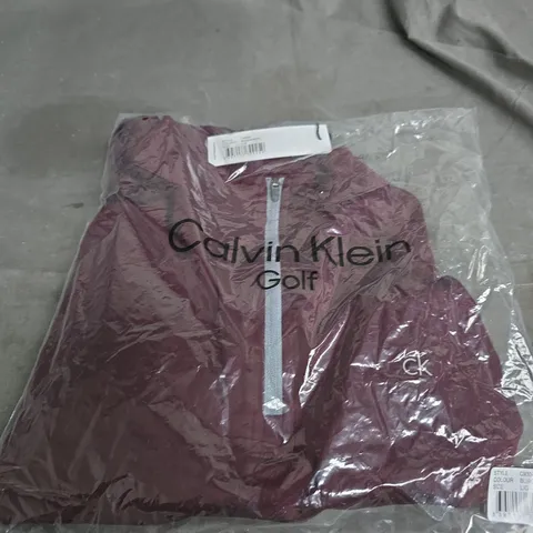 CALVIN KLEIN GOLD BURGUNDY LARGE ZIP UP TOP