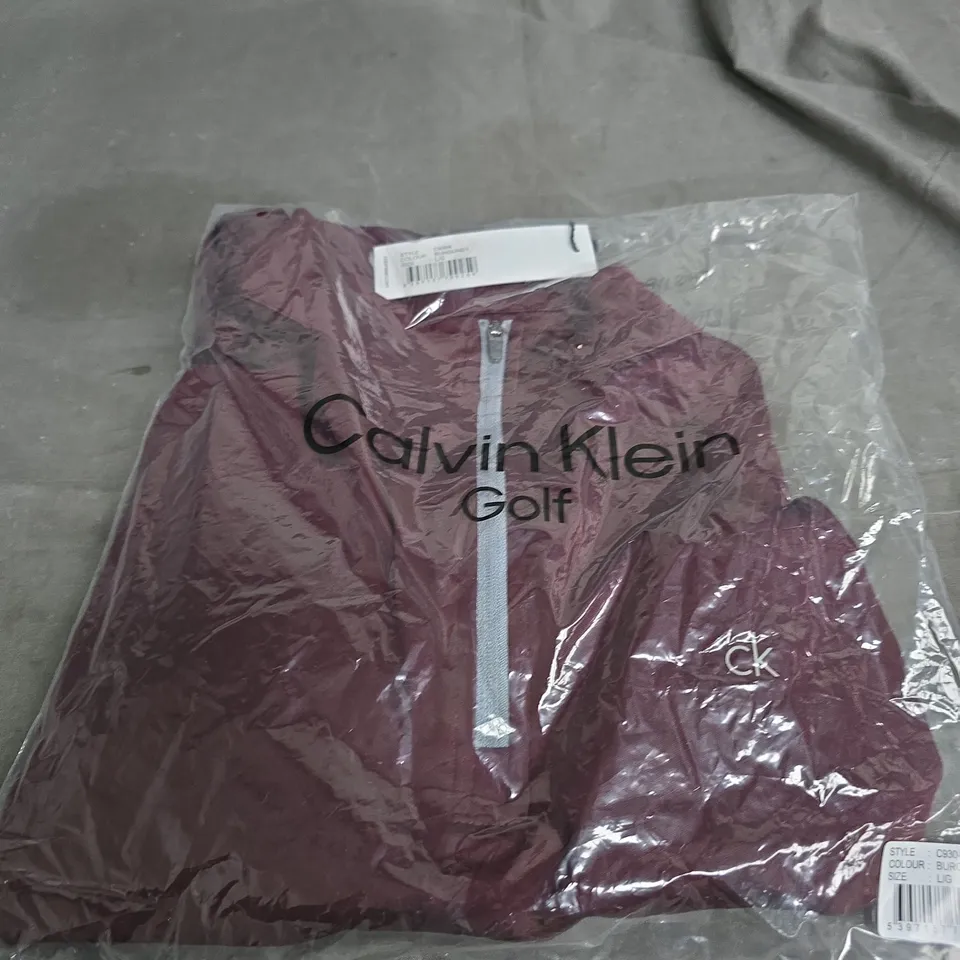 CALVIN KLEIN GOLD BURGUNDY LARGE ZIP UP TOP