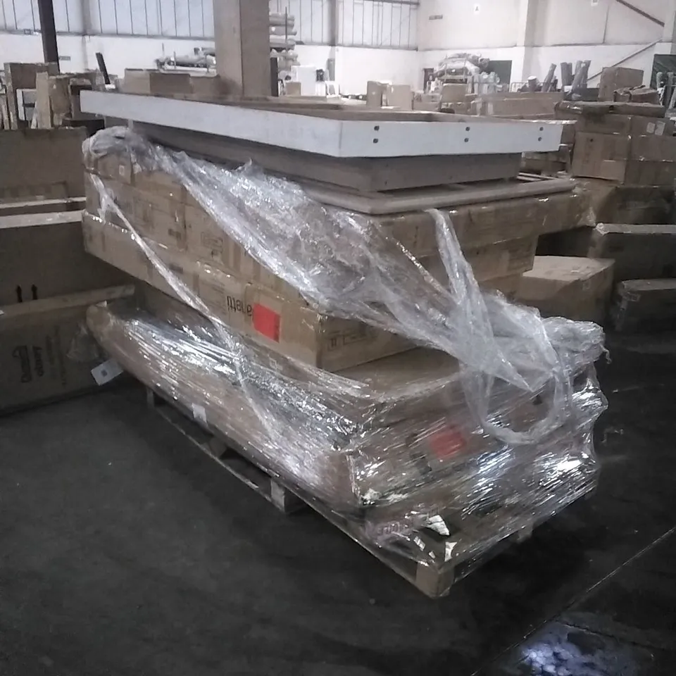 PALLET OF ASSORTED, INCOMPLETE FURNITURE PARTS AND PIECES 
