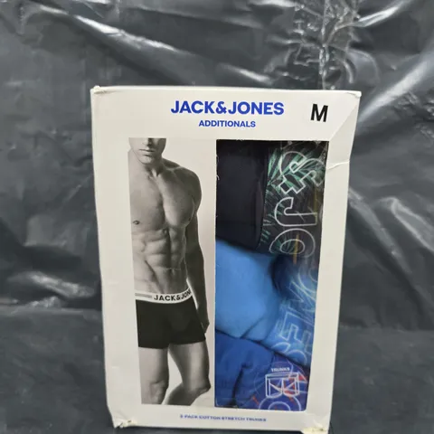 JACK & JONES PETE 3 PACK SOLID TRUNKS - AZURE BLUE - SIZE M