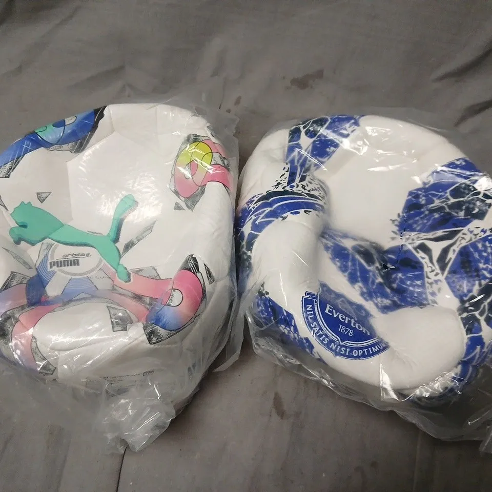 LOT OF 2 BAGGED SIZE 5 FOOTBALLS INCLUDES EVERTON FC AND PUMA