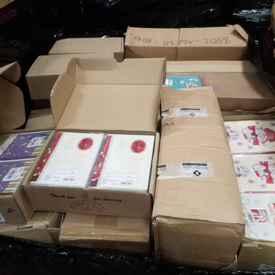 PALLET CONTAINING LARGE QUANTITY OF ASSORTED GREETING CARDS