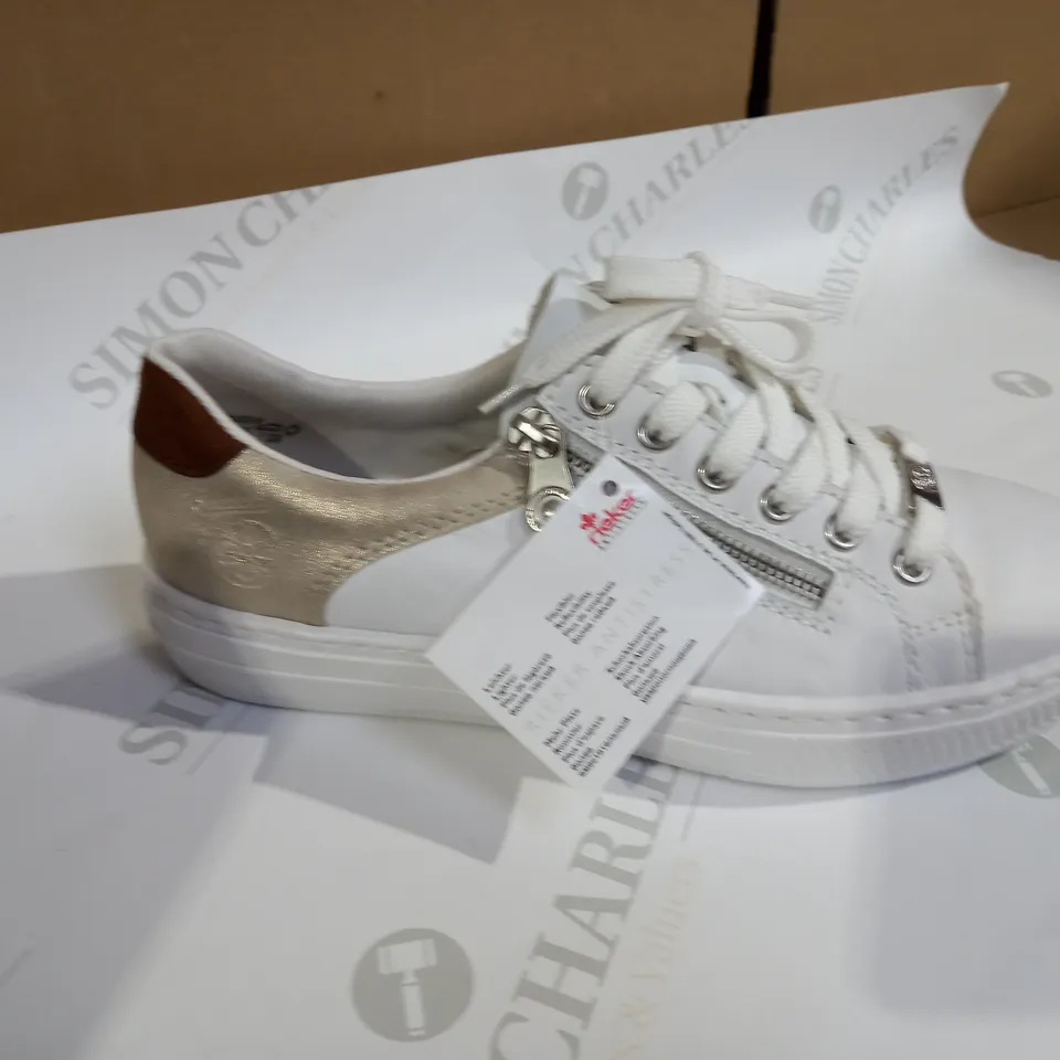 RIEKER WHITE AND BROWN SHOES SIZE 6