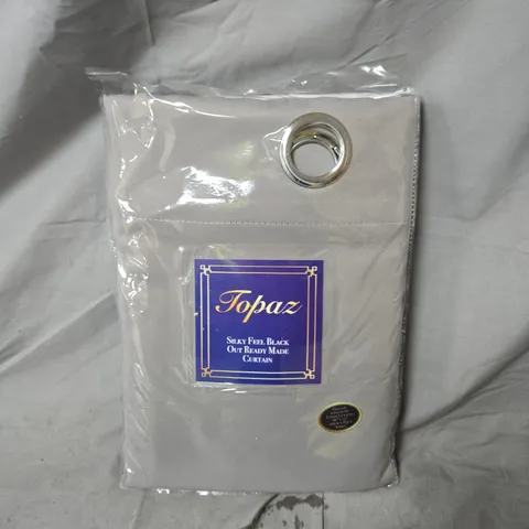 TOPAZ EYELET CURTAINS – SILKY FEEL BLACKOUT, READY MADE, 66 X 72 INCHES (168 X 183 CM) – GREY