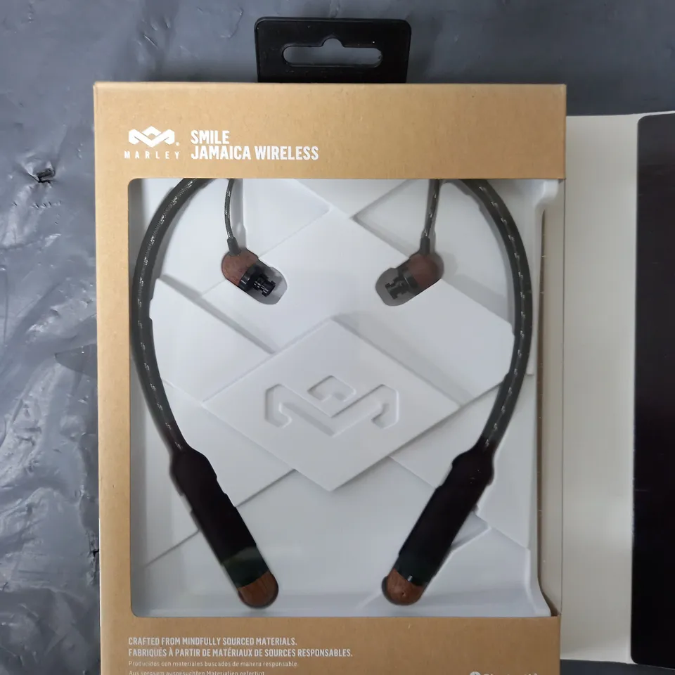 5 X BOXED MARLEY SMILE JAMAICA WIRELESS BLUETOOTH EARPHONES IN BLACK 