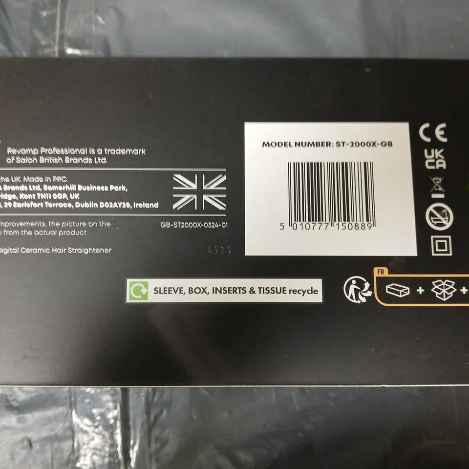 Revamp Ultra X Shine Ceramic Hair Straightener – Boxed (ST-2000X-GB)