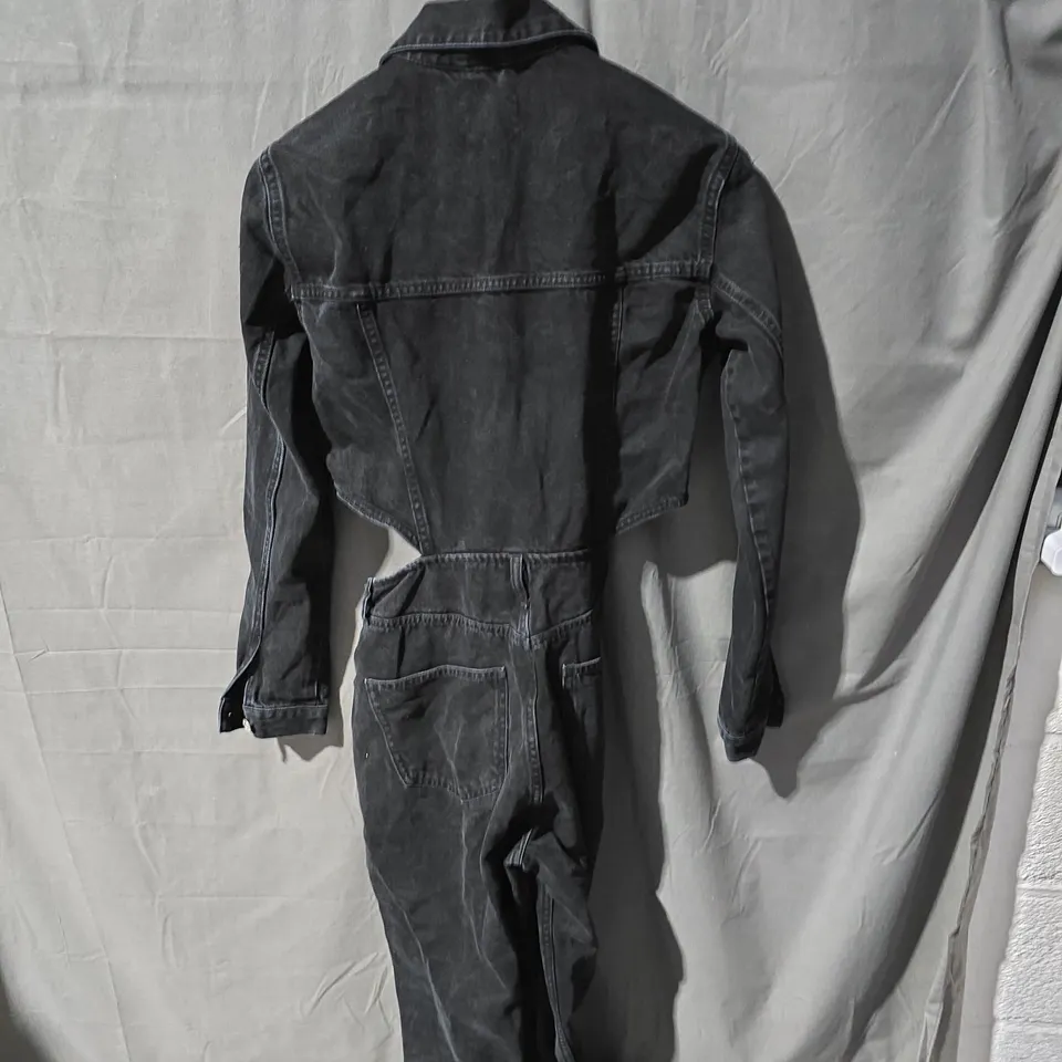 ZARA BLACK DENIM JUMPSUIT – WOMEN'S, SIZE L (EU 38)